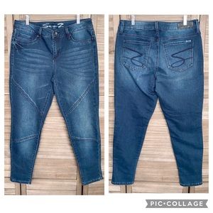 Seven7 High Rise Stretch Dark Wash Panel Jegging Blue Sz 10